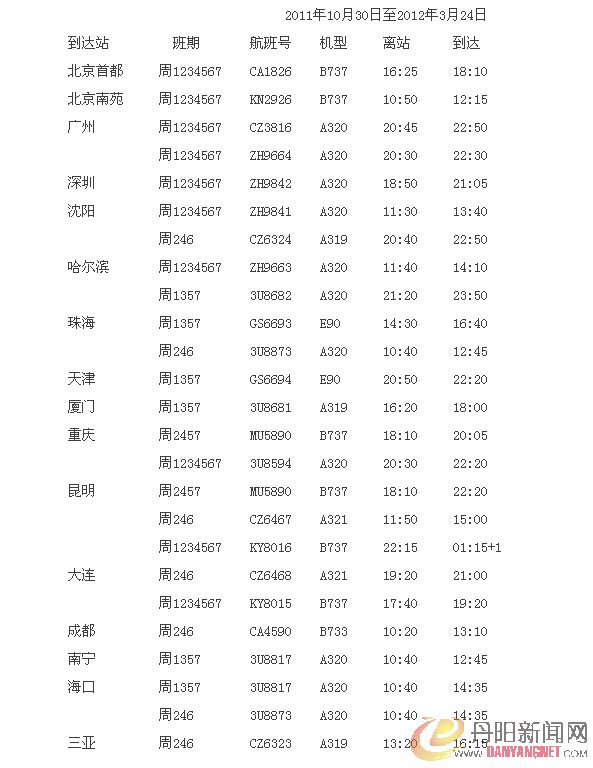 常州机场冬春航班时刻表2011年10月.jpg