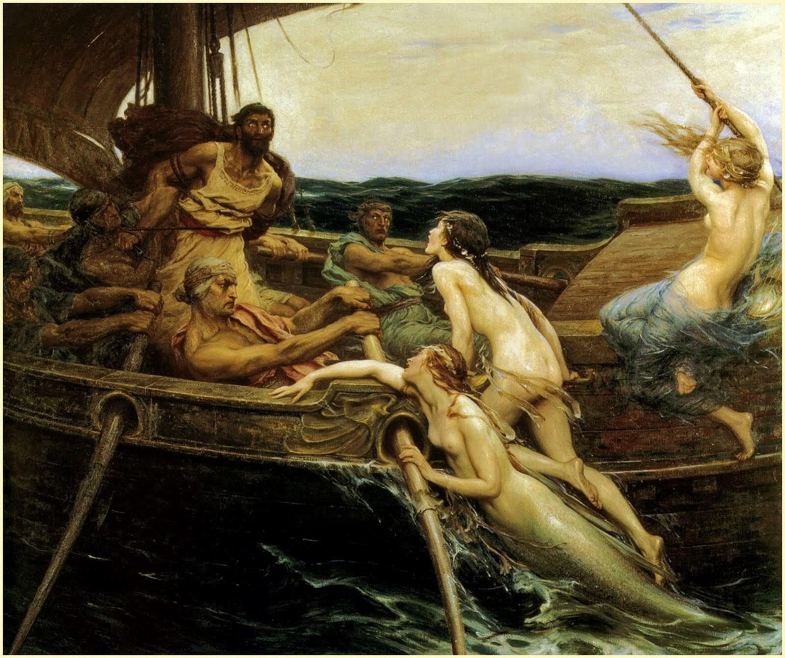 《4》Herbert James Draper (希尔伯特·詹姆斯·德拉珀) Odysseus and the Sirens（奥.jpg