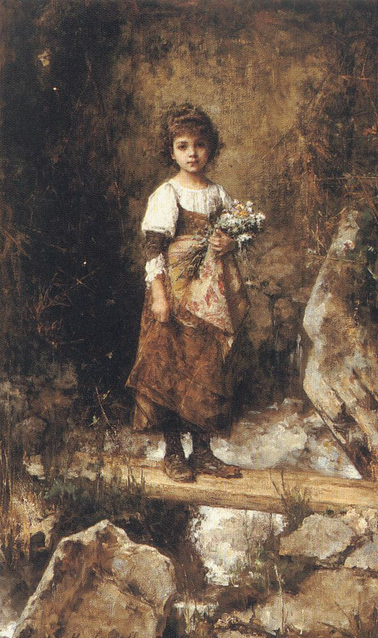 A Peasant Girl On A Footbridge（农民的女儿在一条小桥上）.jpg