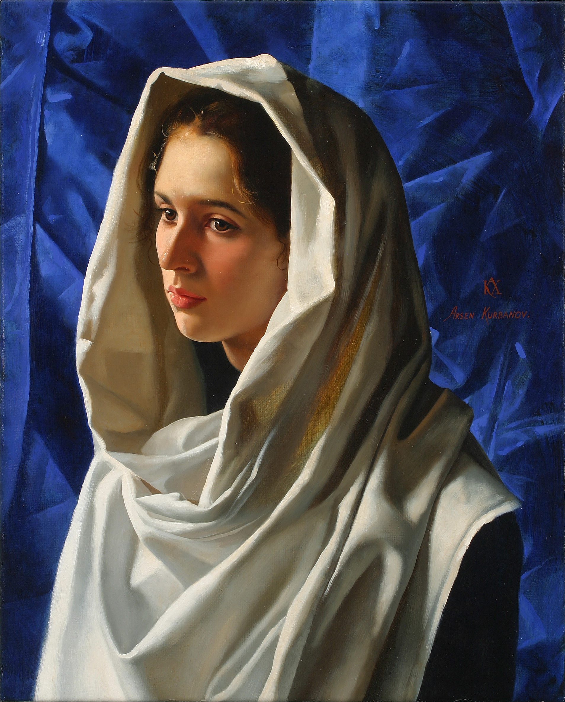 Arsen Kurbanov (阿森·卡巴诺夫) Girl in White Shawl（女孩的白色披肩）.jpg