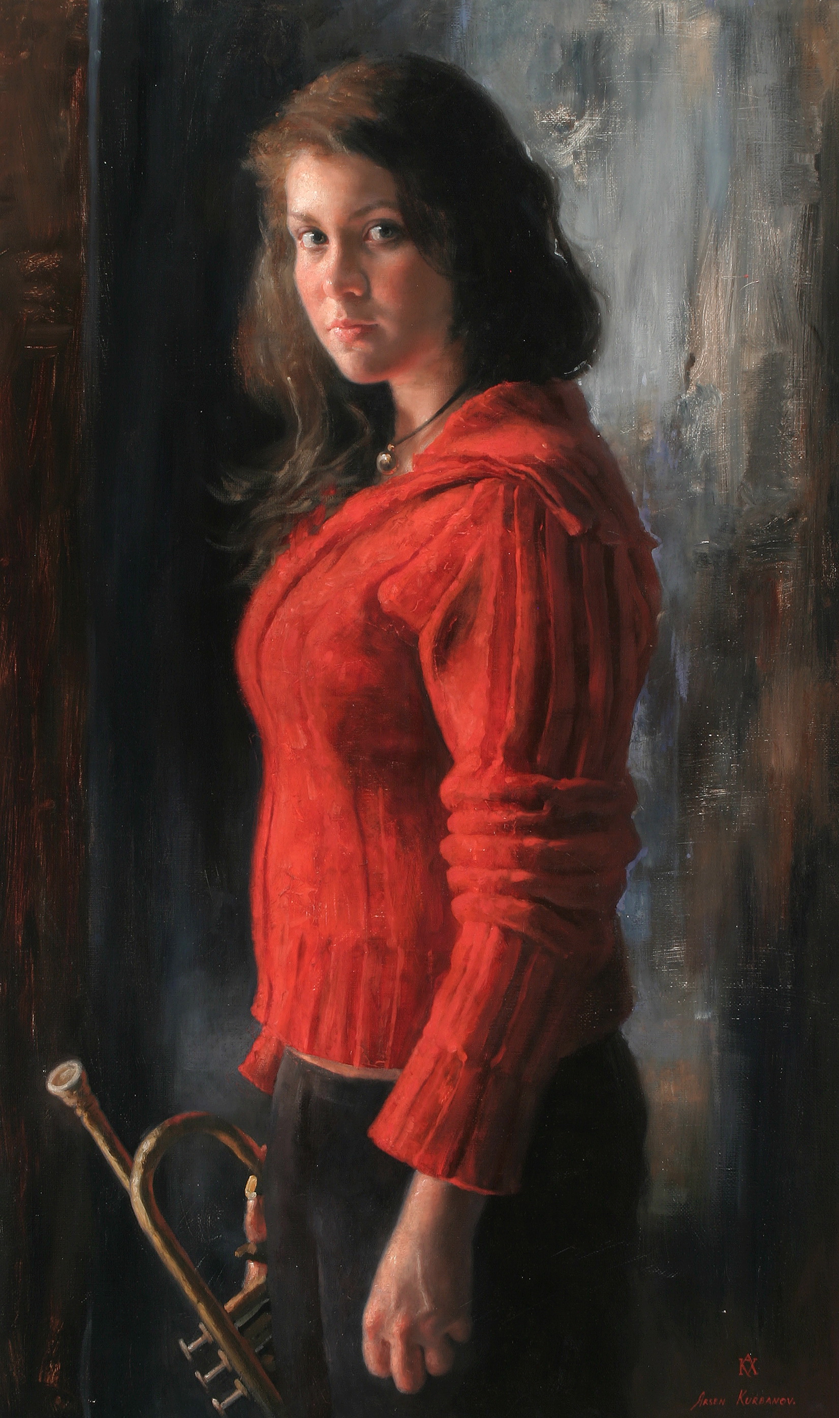 Arsen Kurbanov (阿森·卡巴诺夫) Girl with Trumpet小号女演奏员.jpg