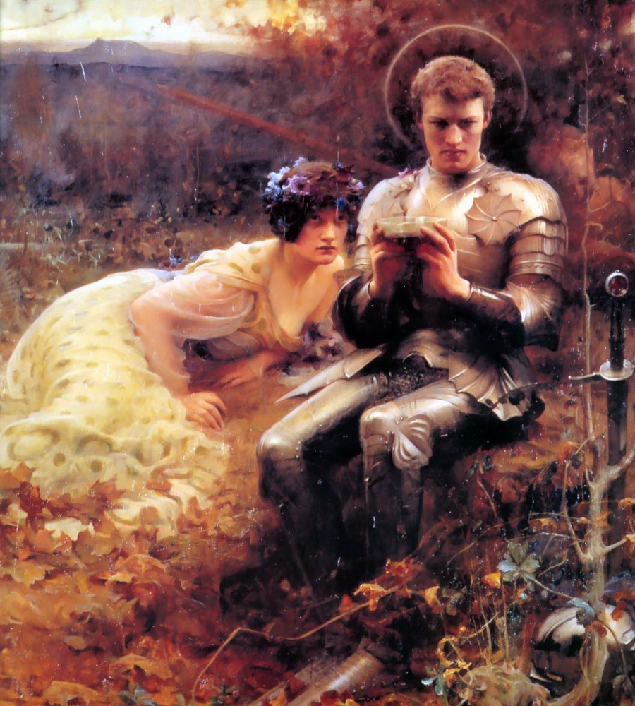 Arthur Hacker (亚瑟·赫克) The Temptation of Sir Percival（诱惑珀西瓦尔爵士）.jpg