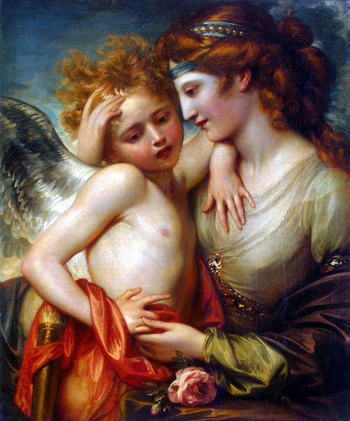 Benjamin West (本杰明·韦斯特) Venus consoling Cupid Stung by a Bee（金星安慰被蜜.jpg