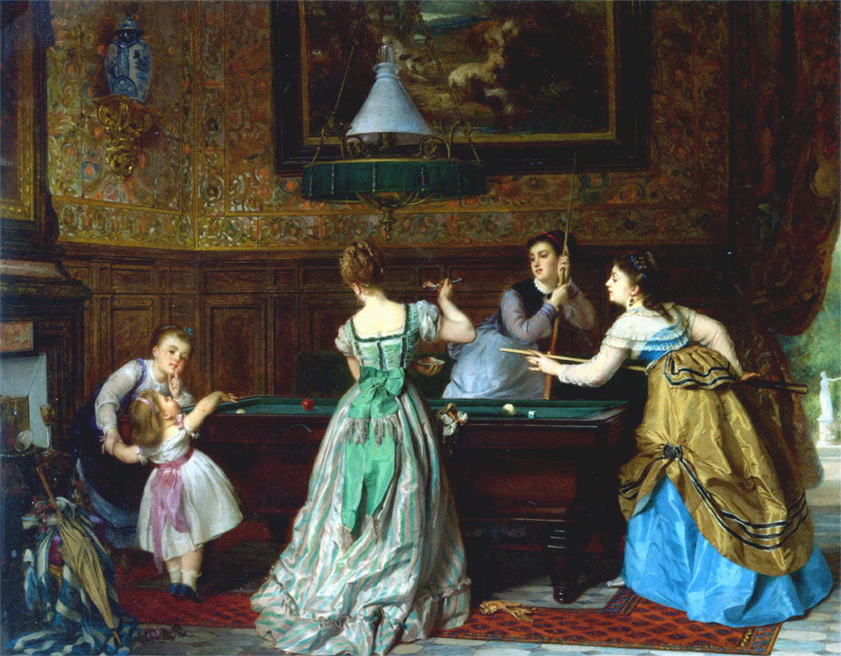 Charles Edward Boutibonne (查尔斯·爱德华·布蒂博纳) Ladies Playing Billiards（女.jpg