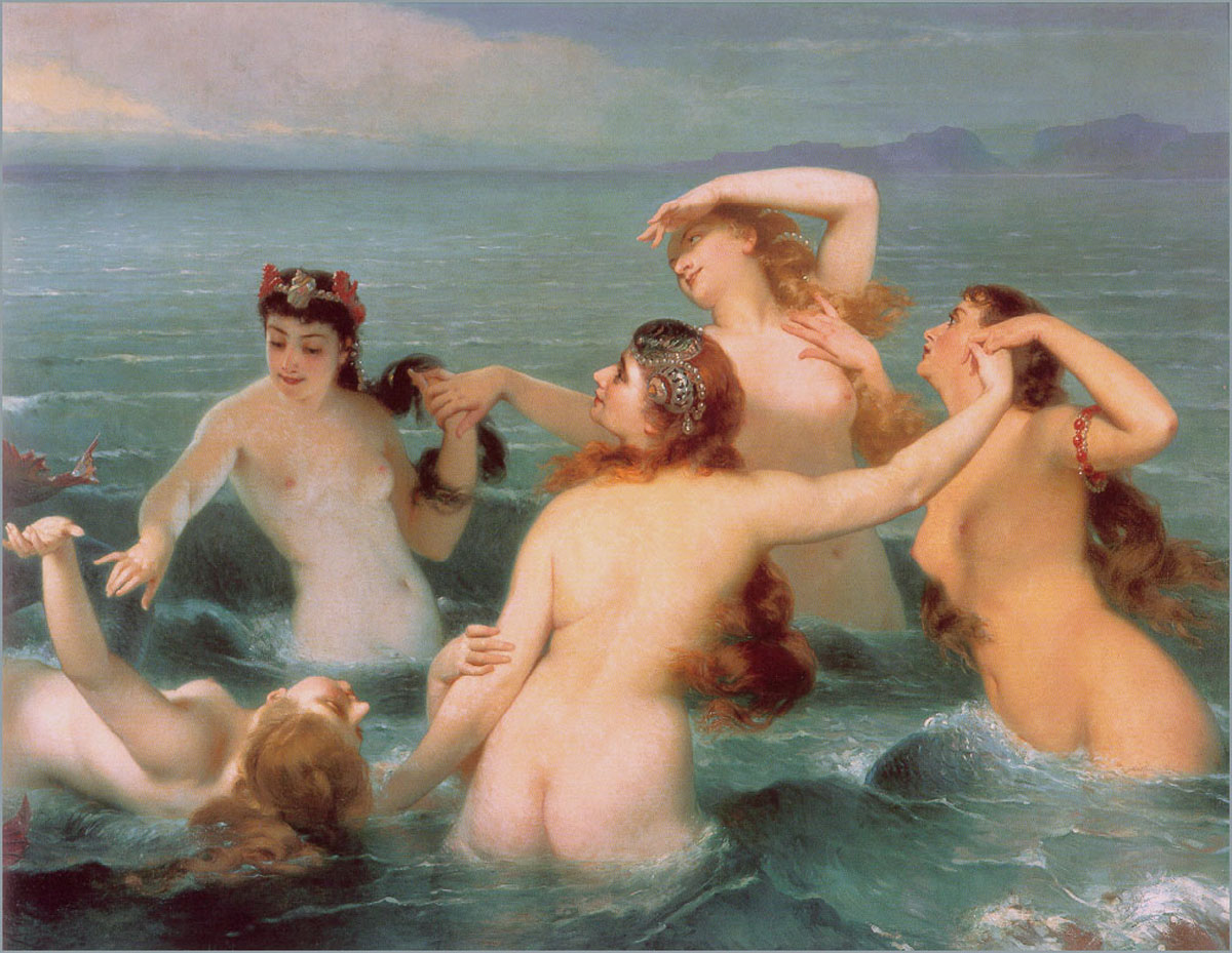 Charles Edward Boutibonne (查尔斯·爱德华·布蒂博纳) Mermaids Frolicking in the .jpg