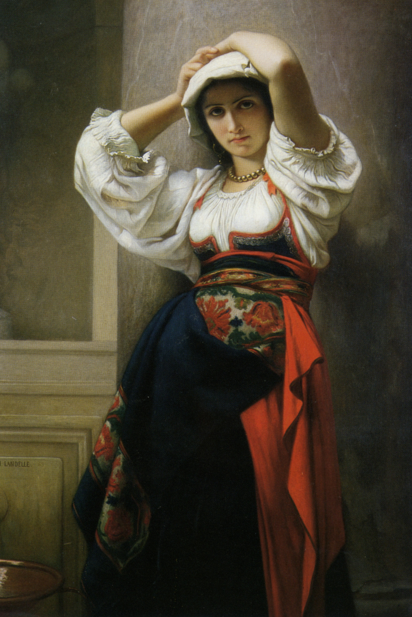 Charles Landelle (查尔斯·朗代勒) A Quick Rest By The Fountain（运水的放松时刻）.jpg