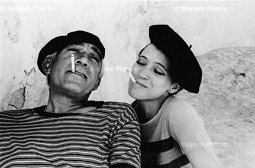 Spagna, Majorca. Anthony Quinn e Anna Karina.jpg